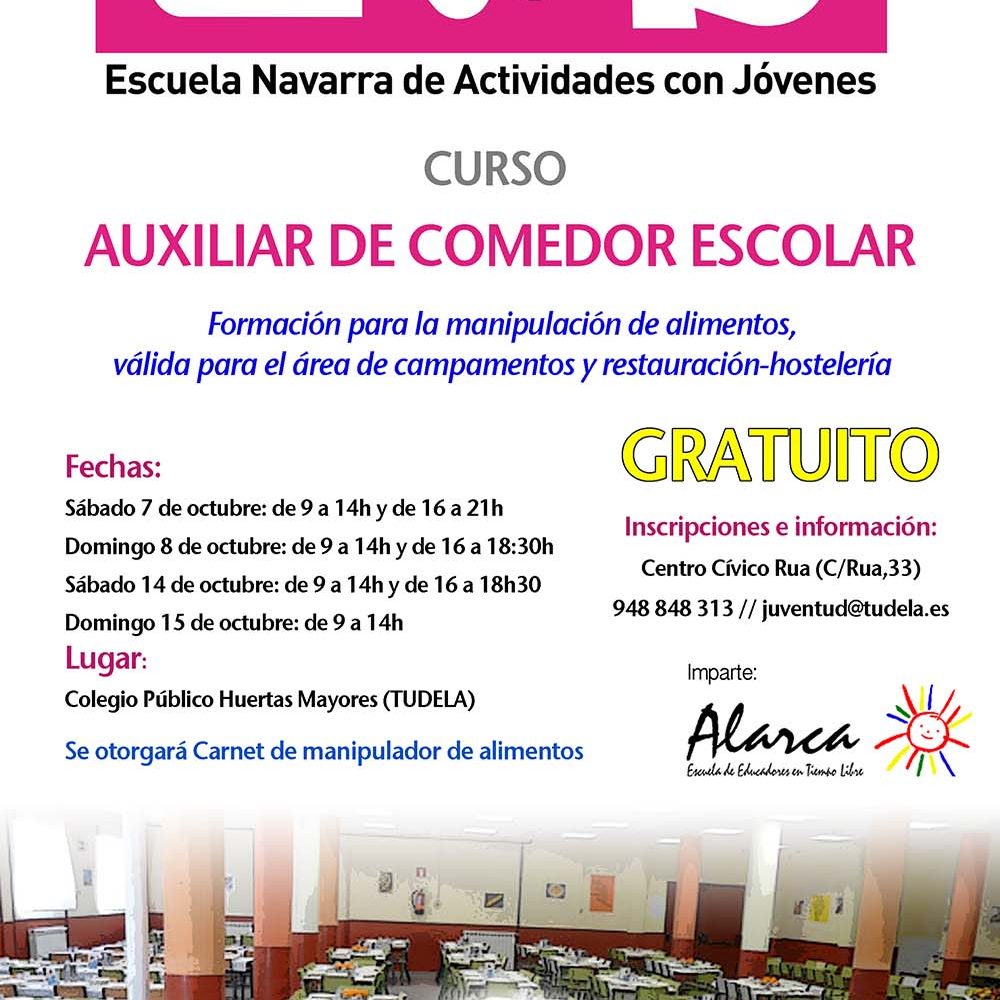 Cartel AUXILIAR comedor escolar octubre 2017